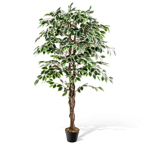 160cm Kunstpflanze Ficus Benjamin - Dekorative Zimmerpflanze - Die 160 cm hohe Ficus Benjamin Kunstpflanze bringt Farbe und Stil in Ihr Zuhause. Ideal für eine ansprechende Raumgestaltung, pflegeleicht und immer grün.