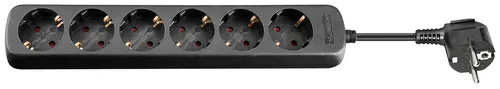 Goobay 96049 Steckdosenleiste 1,5 m, Schwarz, 1.5 m - 6x Schutzkontaktbuchse, Kindersicherung