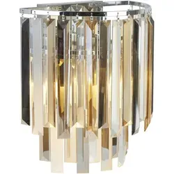 Xxxl Wandleuchte Klar und Bernstein - Stylische Wandleuchte in Klar und Bernstein, aus Metall und Glas, rechteckig (29x28x28 cm) – perfektes Licht für ein modernes Ambiente.