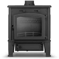 Hermes Cook Gusseisenofen Kaminofen Küchenofen 10.2kW Bimschv2 Ecodesign 2022 für Jahre! Zufuhr von Außenluft! - Schwarz