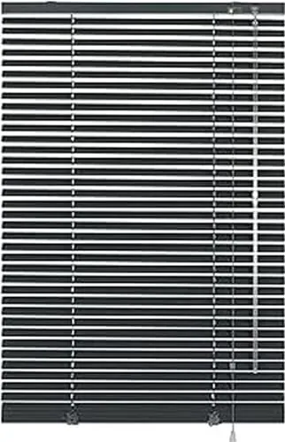 Deco Company Alu-Jalousie 80 x 130 cm, Schiefer - ohne Bohren - Elegante Aluminium-Jalousie mit Klemmträgern für einfachen Einbau, idealer Sicht- und Lichtschutz für Wohn- und Büros. Stufenlos verstellbare Lamellen für optimalen Lichteinfall.