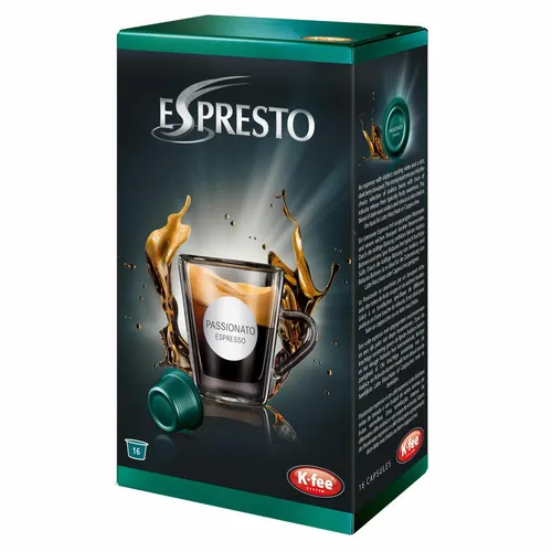 K-Fee Espresto Espresso Passionato, KAFFEE, Arabica, Intensität 7, 16 KAPSELN