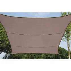 Perel Sonnensegel rechteckig 2 x 3 m Taupe - UV-Schutz und wasserabweisend, ideal für Garten und Terrasse