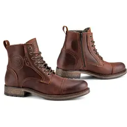 Falco Kaspar Motorradstiefel - Braun - 45 EU - Hochwertige Motorradstiefel aus Vintage-Leder mit belüftetem Air-Tech-Futter und grifffester Gummisohle für optimalen Komfort und Sicherheit auf der Straße.