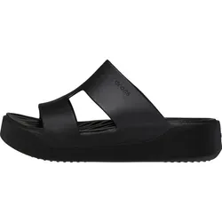 Crocs Damen Getaway Platform H-strap Slides - Schwarz, 41/42 EU - Wanderschuhe mit komfortabler Plattform und leichtem EVA-Material, ideal für entspannte Tage im Freien.