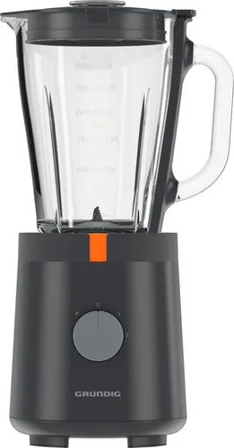 GRUNDIG Standmixer SM 5320 - Leistungsstarker 600 Watt Standmixer mit 1,5 l hitzebeständigem Glasbehälter und speziellen Edelstahlmessern für perfekte Shakes und Babynahrung. Ideal für einfache Reinigung und exakte Geschwindigkeitsregulierung.