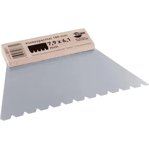 Klebespachtel 180 mm Klebekelle Spachtel Naturholzgriff Trapezzahnung 7,9x 6,1mm