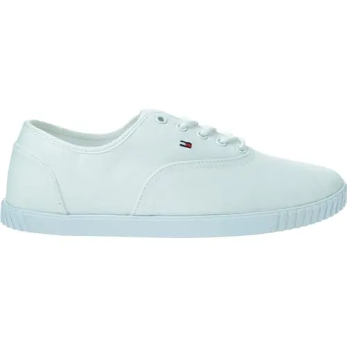 Tommy Hilfiger Damen Canvas Sneaker Lace Up Schuhe, Weiß (White), 36