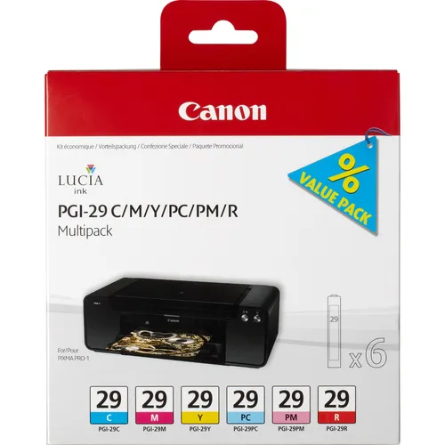 Canon PGI-29 CMY/PC/PM/R – Mehrfarbige Tintenpatrone - Druckerpatrone für brillante Farbdrucke, ideal für Fotografen und kreative Projekte.