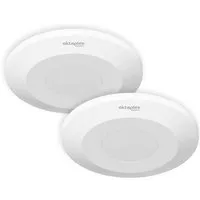 Oktaplex Isa 24 GHz HF Präsenzmelder 2er Set - Kompakte 360° Deckenbewegungssensoren für präzise Lichtsteuerung. Ideal für Büros und Badezimmer, passen sich nahtlos in jede Decke ein und bieten einfache Installation mit flexibler Kabeleinführung.