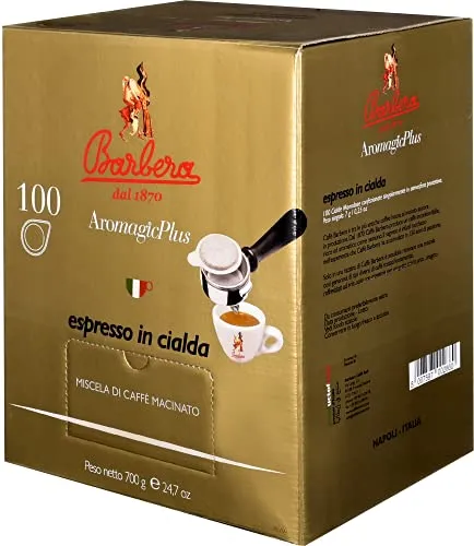 Caffè Barbera - Aromagic Plus 100 biologisch abbaubare Pads - ESE-System - Gemahlene Kaffeemischung - Aromatisch