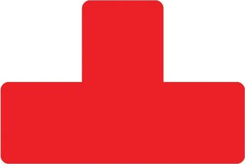 Tarifold Kettenschloss Fußbodensymbol 'T' 15cm rot (5 Stück) - Hochwertige Fußbodenmarkierung für sichere Wege und Bereiche. Langlebig, sichtbar und ideal für Lager und Produktionsstätten. Die starke Klebkraft sorgt für dauerhafte Haltbarkeit auch bei intensiver Nutzung.