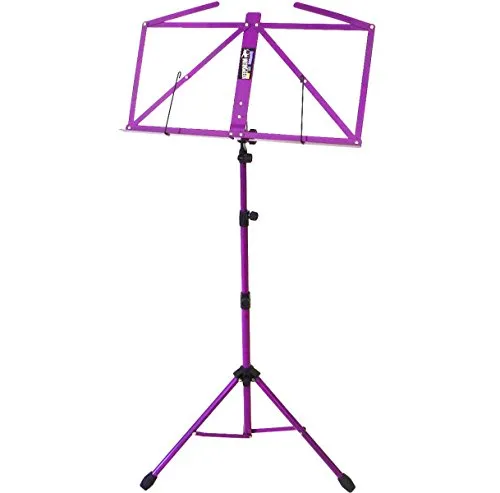 keepdrum MUS3 FL Flieder Notenständer Lila + Tasche + 4 Stück Clip Notenklammer