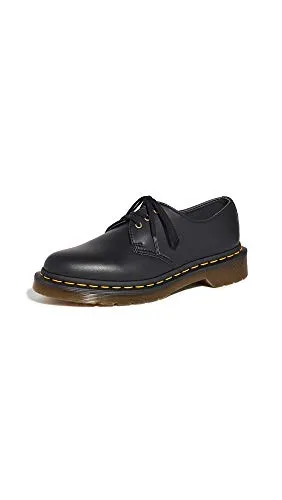 Dr. Martens Mädchen 1461 Vegan Black Derby, Schwarz, 38 EU - Schnürhalbschuhe für Mädchen aus veganem Leder, robust und stylisch für jeden Anlass.