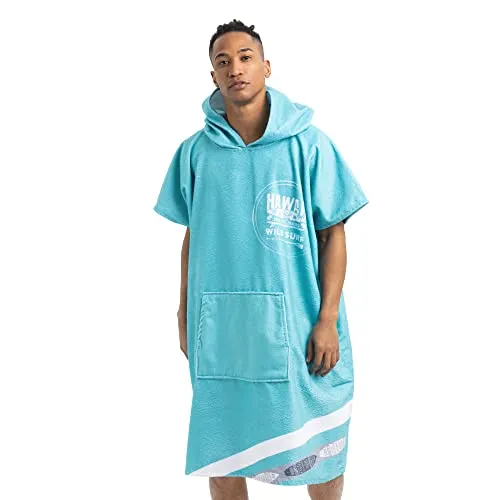 HOMELEVEL Badeponcho Unisex - Praktischer Surf Poncho aus Baumwolle/Polyester - Sporthandtücher für Schwimmer, ideal für Strand und Schwimmbad, schützender Poncho mit Kapuze für einfaches Umziehen ohne Umkleidekabine.