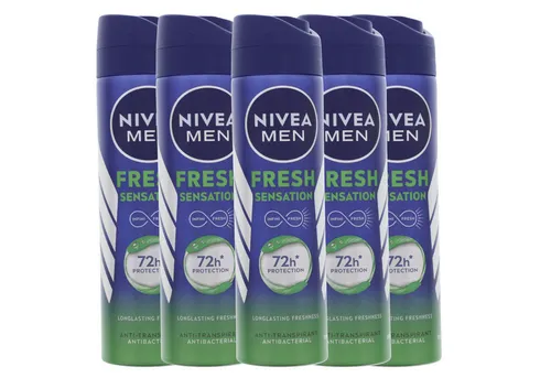 Nivea Men Deo-Roller 5 x NIVEA MEN Fresh Sensation Deospray bis zu 72h Schutz gegen Schweiß