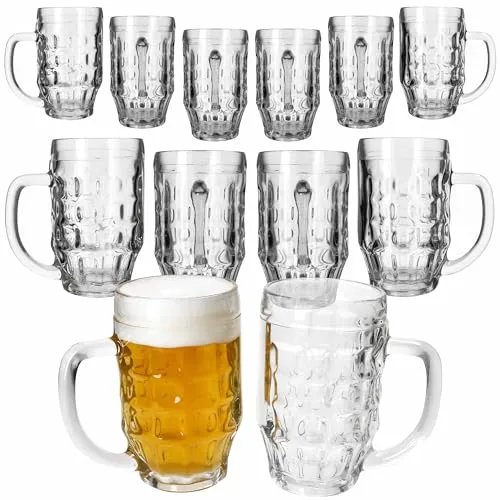 12er Set Mani Bierkrug 0,5L mit Henkel - Klassische Bierkrüge für gesellige Runden: Die 0,5L Mani Bierkrüge sind spülmaschinengeeignet und bieten Platz für individuelle Motive. Ideal für Feierlichkeiten und den täglichen Einsatz.
