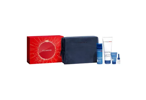 ClarinsMen Hydration Holiday Season Geschenkset - Kosmetiksets für Herren, perfekt für besondere Anlässe – mit Feuchtigkeitsgel, Reinigungsschaum und mehr für eine jugendliche Haut und optimale Pflege.