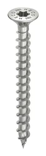 Heco TOPIX-plus A2 Senkkopfschraube mit Frästaschen HD 5 x 60 VG - 62042 - Spanplattenschrauben, rostfrei und ideal für präzise Holzverbindungen mit Frästaschen für optimale Anpassung.