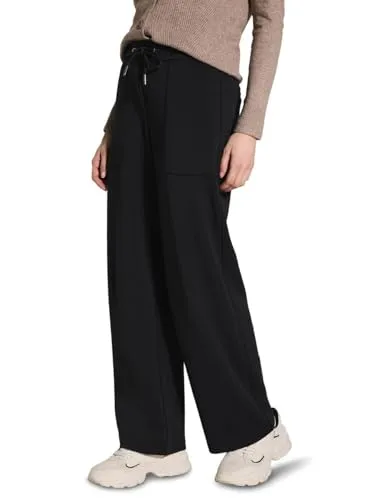 CECIL Damen B378556 Wide Leg Hose, Schwarz, XXL / 30L EU - Damen-Hosen im Loose Fit mit High Waist und weitem Bein, ideal für einen lässigen Look. Bequem durch Tunnelzug und Stretchanteil.