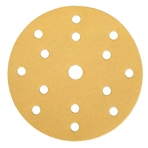 Mirka Exzenterschleifpapier 150mm GOLD 15-fach gelocht - VE 100 St. K 500 - Schleif- & Trennscheiben, hochwertiges Universal-Schleifpapier mit hervorragender Abtragsleistung und langer Standzeit, ideal für verschiedene Materialien.