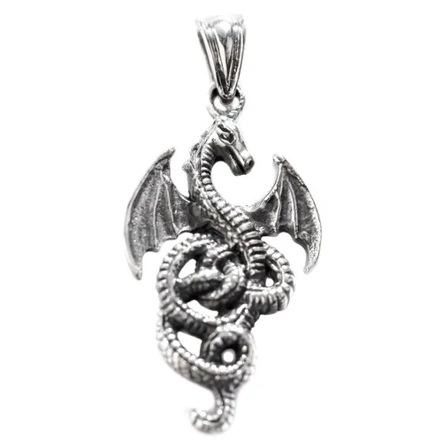 Drache Schmuck Anhänger 925 Silber - Halsketten & Anhänger, einzigartiger Drache Anhänger aus 925 Sterlingsilber, perfekt für einen edlen und mystischen Look.