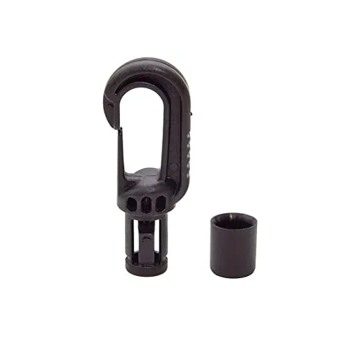 Dreamprint Kunststoffhaken Autolock Haken Spannfix Spanner Karabiner Karabinerhaken Kunststoff Schwarz für 6 mm Expanderseil Expander Gummiseil Planenseil Gummiband Garten Zelt Planen