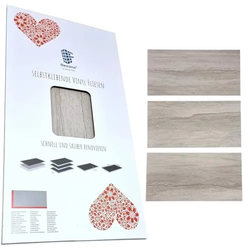 Fliesana MÖNS KLINT - Wasserdichte Klebefliesen für Bad & Küche - Sonstige Wanddekoration, selbstklebend und ideal für feuchte Bereiche – schnell und einfach zu verlegen, mit patentierter Foliendichtung für hundertprozentige Wasserdichtigkeit.