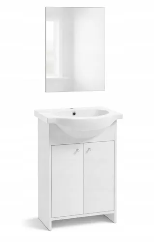Badezimmerschrank mit Waschbecken 85x65cm stehend weiß Diana
