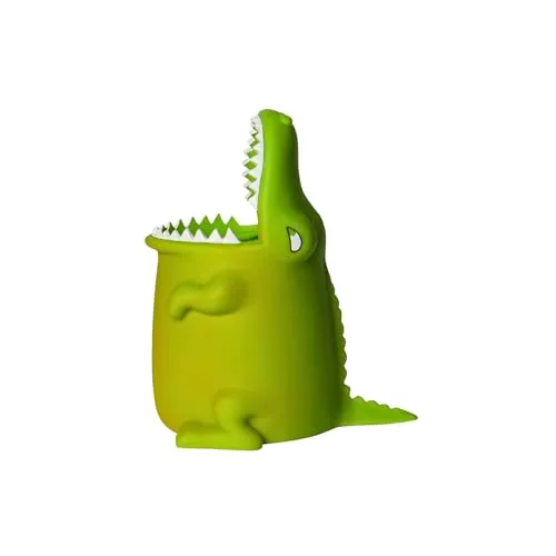 Winkee - Tierischer Zahnbürstenhalter Kroko I Zahnbürstenhalter für Kinder ohne Bohren I Tierzahnbürstenhalter