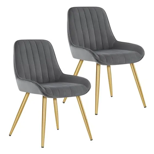 Lestarain Esszimmerstühle 2er Set, Retro Küchenstühle - Esszimmerstühle mit samtiger Sitzfläche für hohen Komfort, stabilen Metallbeinen und vielseitigem Design - ideal für Wohnzimmer, Küche und mehr.