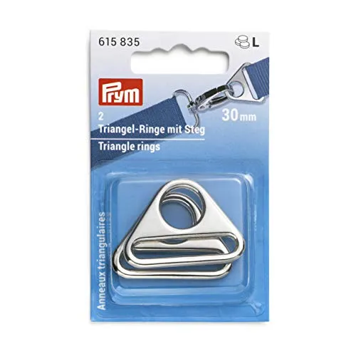 Prym 615835 Triangel-Ringe mit Steg 30 mm silberfarbig in silber von Prym