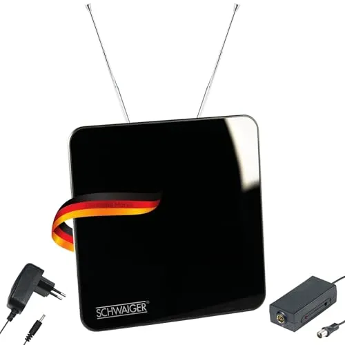 Schwaiger 720372 Innenantenne mit LTE-Sperrfilter - Antennen für digitalen TV- und Radioempfang, ausgestattet mit einem LTE-Sperrfilter für störungsfreien Empfang von DVB-T2 HD.