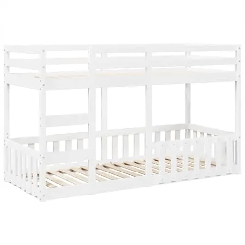 vidaXL Etagenbett mit Rausfallschutz, 80x200cm - Platzsparendes Kinderbett aus massivem Kiefernholz mit stabiler Konstruktion und integrierter Leiter für einfachen Zugang. Ideal für Pyjamapartys und Übernachtungsgäste.