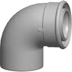 Wolf Abgasbogen DN60/100 konzentrisch 87 Grad - Zubehör für Klima & Heizen, aus hochwertigem Polypropylen für optimale Abgasführung und sichere Installation.