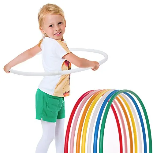 HOOPOMANIA Kinder Hula Hoop Reifen einfarbig [Ø65cm - weiß] Hulahoop Reifen für Kids ab 5 Jahre