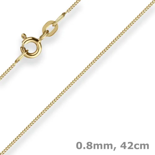 Schmuck Krone Goldkette 0,8mm aus 333 Gelbgold 42cm