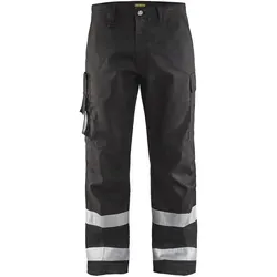 Blakläder Bundhose Service 1451 1811 in Schwarz - 146 (C94) - Ergonomische Bundhose mit zwei Vordertaschen und mehreren Beintaschen. Wasserabweisendes Material, ideal für den professionellen Einsatz in Industrie und Dienstleistung. Reflexstreifen für bessere Sichtbarkeit.