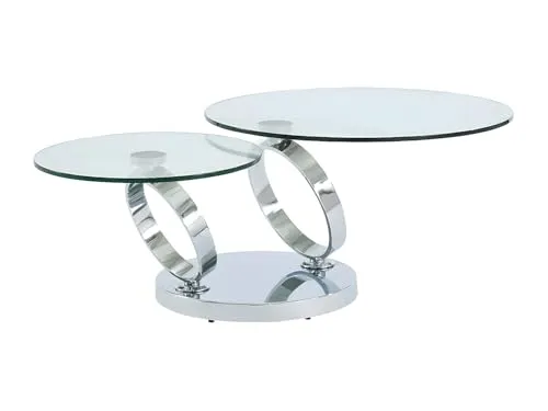 Vente-unique Joline Couchtisch mit drehbaren Tischplatten in silber von Vente-unique