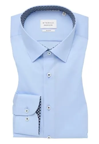 ETERNA Slim Fit Hemd Langarm New Kent Kragen hellblau
