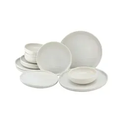 Creatable Tafelservice 12-teilig, Weiß, Keramik - Essen & Trinken: Elegantes 12-teiliges Tafelservice aus robuster Keramik in seidenmatter Glasur, ideal für 4 Personen und mikrowellengeeignet.