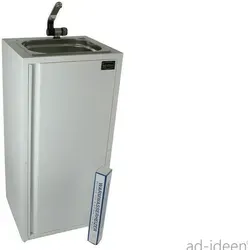 Mobiles Handwaschbecken mit Warmwasser für Imbisse - Praktisches Waschbecken für Imbissstände, ideal für Wochenmärkte, mit 10 cm Beckentiefe für effizientes Händewaschen.