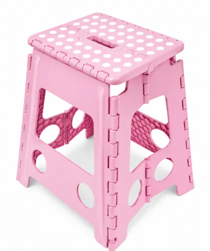 XL Klapptritt faltbar 40 cm Rosa bis 150 kg mit Anti-Rutsch Trittfläche