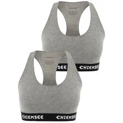 Chiemsee 2er-Set Sport-BH in Grau - L - Praktisches 2er-Set aus elastischem Material für optimalen Tragekomfort. Ideal für sportliche Aktivitäten dank Ringerrücken und unwattierten Cups.