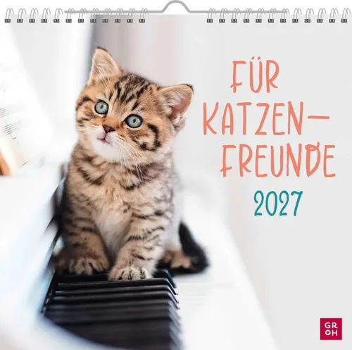 Groh Verlag | Wandkalender 2027: Für Katzenfreunde | Kalender | Deutsch | 12 S.