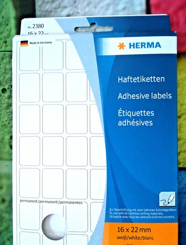  HERMA Haft-Etiketten 16 x 22mm  weiß-abgerundete Ecken -  permanent 210
