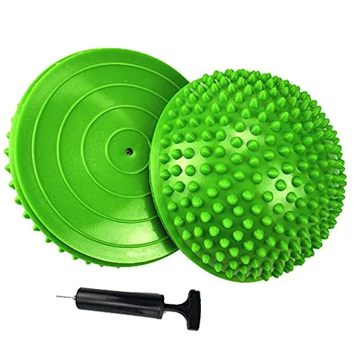 2er-Set Therapie Balance Igel, Balance-Igel Set, Fitness Halbkugel mit Luftpumpe Trittstein für Erwachsene, Versch Balanceübungen I 8cm Groß