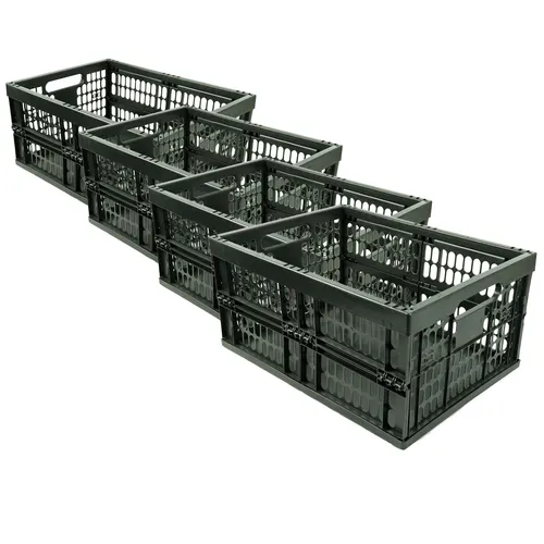 HRB 4 Stück stabile Profi Klappbox, 32 Liter Volumen pro Einkaufsbox Stapelbox