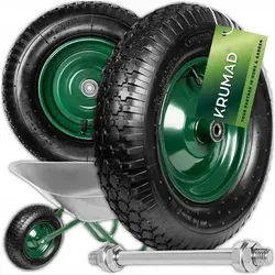 KRUMAD Schubkarrenrad mit Achse 200 kg 4.80/4.00-8 39 cm Metall Ersatzrad