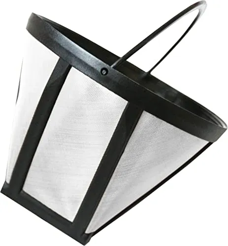 Goldton Kaffee-Dauerfilter Größe 2 - Permanentfilter für bis zu 6 Tassen, abwaschbar und aus microfeinem Edelstahl-Filtergewebe für aromatreuen Kaffeegenuss.